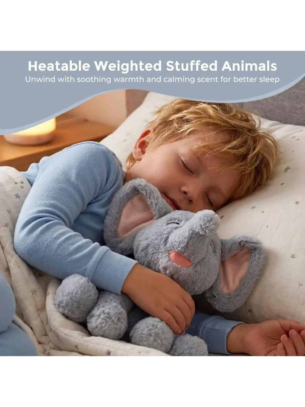 Elephant Weighted Plush Lavender Scented Microwavable Heating Pad Cozy Toy
